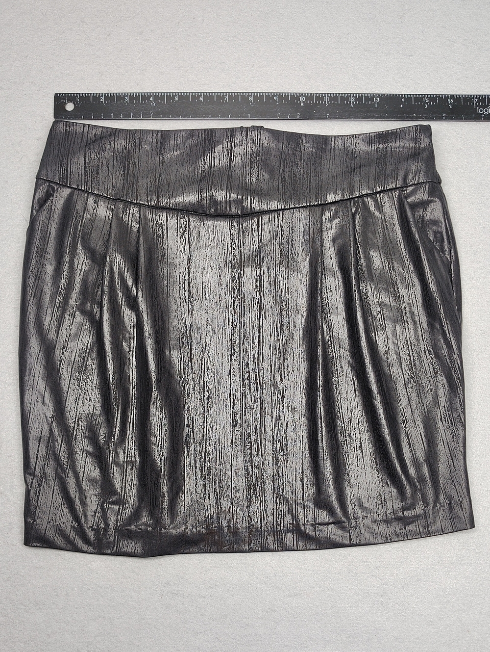 Color Swatch Metallic Charcoal Mini Skirt - Size L
